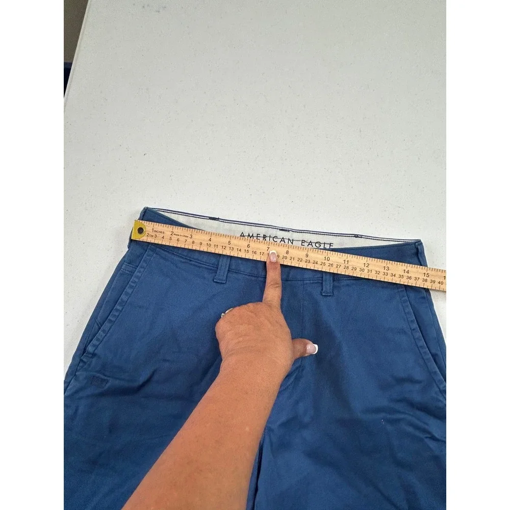 American Eagle Outfitters Slim Fit Flex Chino Shorts Blue Mens‎ Size 28 AE Flex